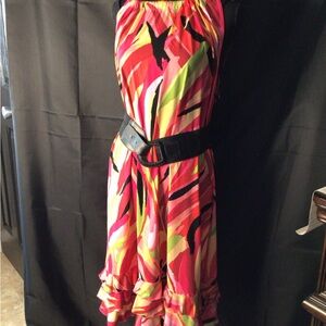 #659.  Multicolor Halter Dress